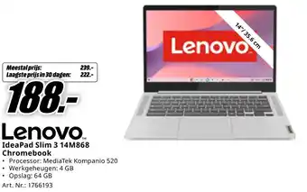 MediaMarkt Lenovo IdeaPad Slim 3 14M868 Chromebook aanbieding