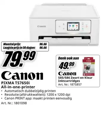 MediaMarkt PIXMA TS7650i All-in-one-printer aanbieding