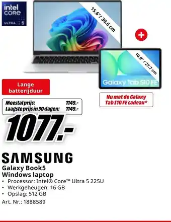 MediaMarkt SAMSUNG Galaxy Book5 Windows laptop aanbieding
