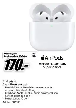 MediaMarkt AirPods 4 Draadloze oortjes aanbieding