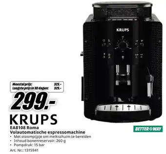 MediaMarkt KRUPS EA8108 Roma Volautomatische espressomachine aanbieding