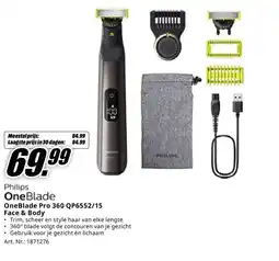 MediaMarkt Philips OneBlade Pro 360 QP6552/15 Face & Body aanbieding