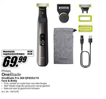 MediaMarkt Philips OneBlade Pro 360 QP6552/15 Face & Body aanbieding