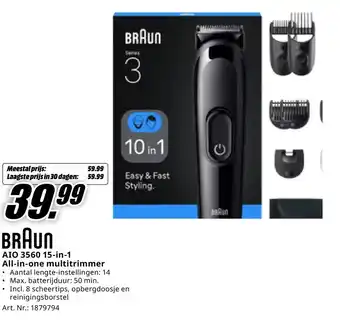 MediaMarkt BRAUN AIO 3560 15 in 1 All-in-one multitrimmer aanbieding