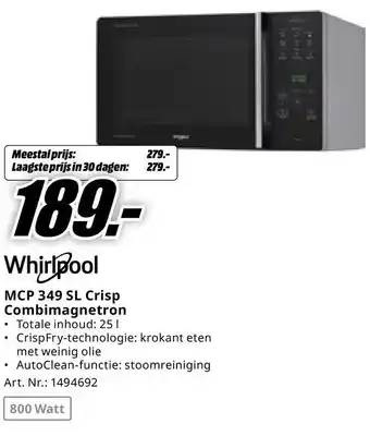 MediaMarkt Whirlpool MCP 349 SL Crisp Combimagnetron aanbieding