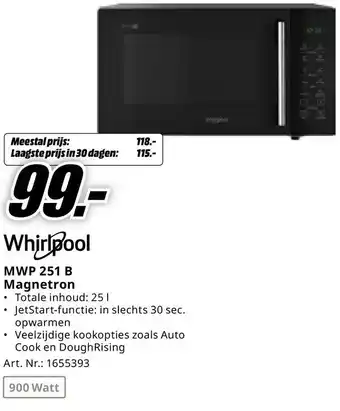 MediaMarkt Whirlpool MWP 251 B Magnetron aanbieding
