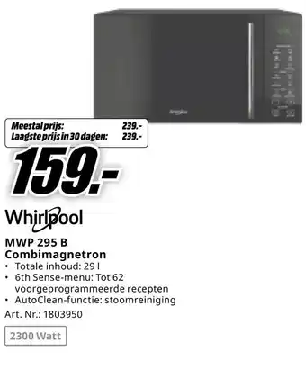 MediaMarkt Whirlpool MWP 295 B Combimagnetron aanbieding
