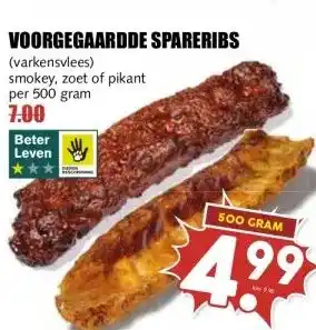 MCD Supermarkt VOORGEGAARDDE SPARERIBS aanbieding