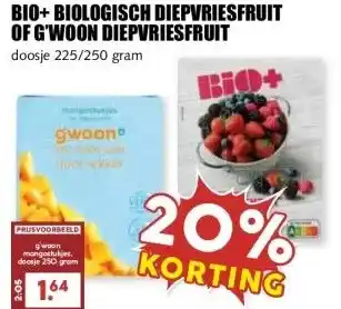 MCD Supermarkt BIO+ BIOLOGISCH DIEPVRIESFRUIT OF G'WOON DIEPVRIESFRUIT aanbieding