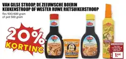 MCD Supermarkt VAN GILSE STROOP, DE ZEEUWSCHE BOERIN KEUKENSTROOP OF WESTER RUWE RIETSUIKERSTROOP aanbieding