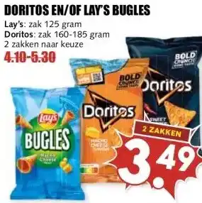 MCD Supermarkt DORITOS EN/OF LAY'S BUGLES aanbieding