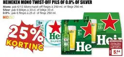 MCD Supermarkt HEINEKEN MONO TWIST-OFF PILS OF 0.0% OF SILVER aanbieding