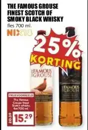 MCD Supermarkt THE FAMOUS GROUSE FINEST SCOTCH OF SMOKY BLACK WHISKY aanbieding