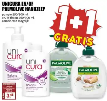 MCD Supermarkt UNICURA EN/OF PALMOLIVE HANDZEEP aanbieding