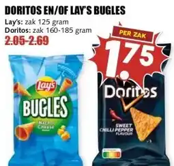 MCD Supermarkt DORITOS EN/OF LAY'S BUGLES aanbieding