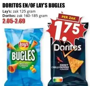 MCD Supermarkt DORITOS EN/OF LAY'S BUGLES aanbieding