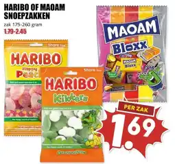 MCD Supermarkt HARIBO OF MAOAM SNOEPZAKKEN aanbieding