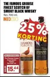 MCD Supermarkt THE FAMOUS GROUSE FINEST SCOTCH OF SMOKY BLACK WHISKY aanbieding