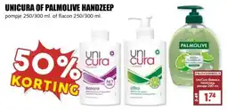 MCD Supermarkt UNICURA OF PALMOLIVE HANDZEEP aanbieding