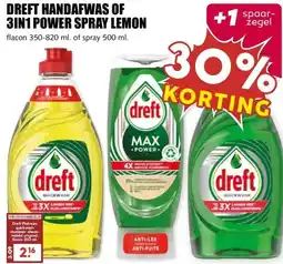 MCD Supermarkt DREFT HANDAFWAS OF 3IN1 POWER SPRAY LEMON aanbieding