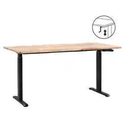 Leen Bakker Bureau Homeworx zit/sta handmatig verstelbaar - mangohout/zwart - 75/118x160x80 cm aanbieding