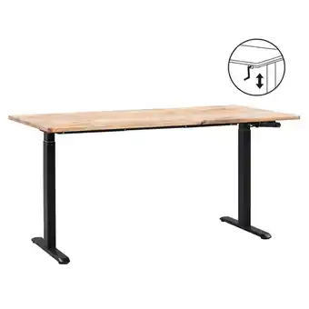 Leen Bakker Bureau Homeworx zit/sta handmatig verstelbaar - mangohout/zwart - 75/118x160x80 cm aanbieding