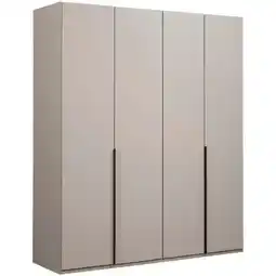 Leen Bakker Kledingkast Milaan 4-deurs - kiezel - 208x180x58 cm aanbieding