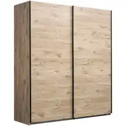 Leen Bakker Schuifdeurkast Dex - eikenkleur - 198x180x64 cm aanbieding