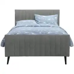 Leen Bakker Bed Lieke - grijs/groen - 120x200 cm aanbieding