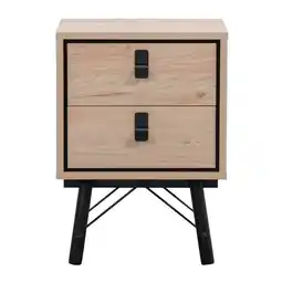 Leen Bakker Nachtkastje Kansas - eikenkleur - 60x44x40 cm aanbieding
