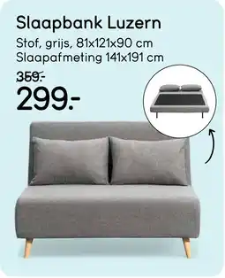 Leen Bakker Slaapbank Luzern aanbieding