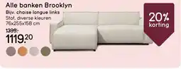 Leen Bakker Bank Brooklyn met chaise longue rechts aanbieding