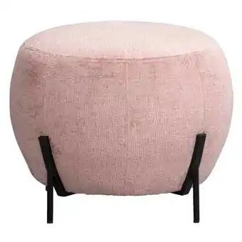 Leen Bakker Poef Rosaly - roze - Ø45x35 cm aanbieding