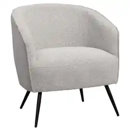 Leen Bakker Fauteuil Carlton - bouclé stof - lichtgrijs aanbieding