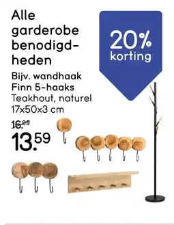 Leen Bakker Wandhaak Finn 5-haaks aanbieding