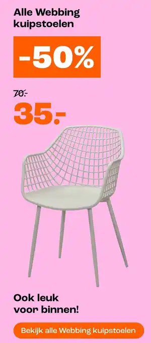 Kwantum Webbing kuipstoelen aanbieding