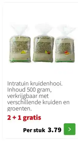 Intratuin Intratuin kruidenhooi. Inhoud 500 gram, verkrijgbaar met verschillende kruiden en groenten. aanbieding
