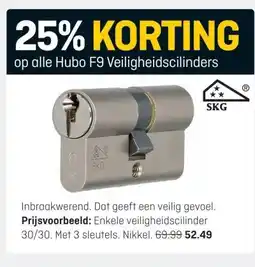 Hubo op alle Hubo F9 Veiligheidscilinders aanbieding