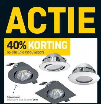 Hubo op alle Eglo Inbouwspots aanbieding