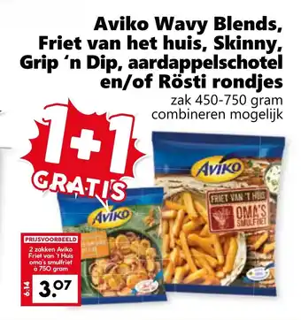 CoopCompact Aviko Wavy Blends, Friet van het huis, Skinny, Grip 'n Dip, aardappelschotel en/of Rösti rondjes aanbieding