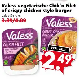 CoopCompact Valess vegetarische Chik'n Filet of crispy chicken style burger aanbieding