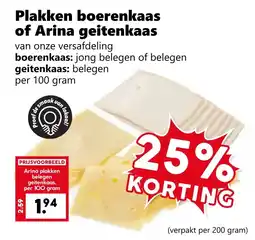 CoopCompact Plakken boerenkaas of Arina geitenkaas aanbieding