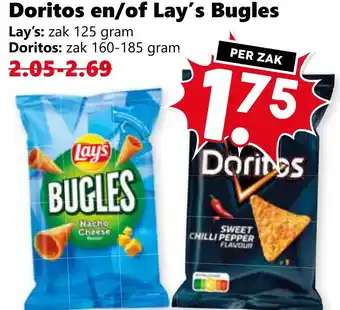 CoopCompact Doritos en/of Lay's Bugles aanbieding