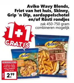 Coop Aviko Wavy Blends, Friet van het huis, Skinny, Grip 'n Dip, aardappelschotel en/of Rösti rondjes aanbieding