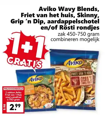 Coop Aviko Wavy Blends, Friet van het huis, Skinny, Grip 'n Dip, aardappelschotel en/of Rösti rondjes aanbieding