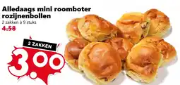 Coop Alledaags mini roomboter rozijnenbollen aanbieding