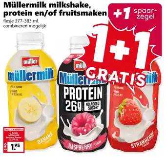 Coop Müllermilk milkshake, protein en/of fruitsmaken] aanbieding