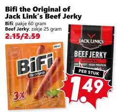 Coop Bifi the Original of Jack Link's Beef Jerky aanbieding