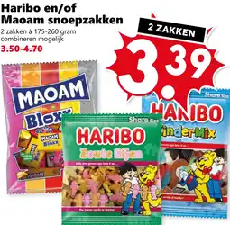 Coop Haribo en/of Maoam snoepzakken aanbieding