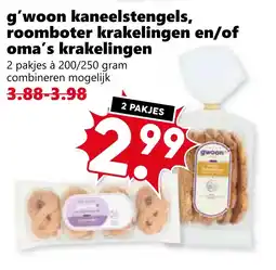 Coop g'woon kaneelstengels, roomboter krakelingen en/of oma's krakelingen aanbieding